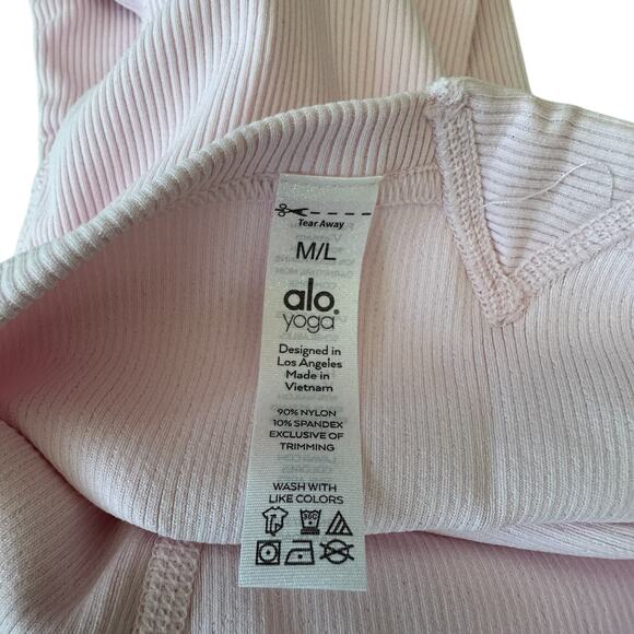 Alo Yoga Legwarmers Goddess Powder Pink Ribbed Women's Size M/L Medium Large - Picture 4 of 7